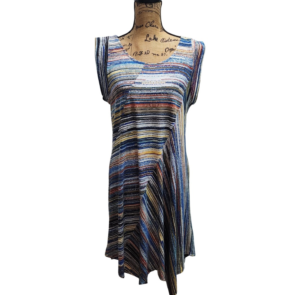 Christopher & Banks Dress Sleeveless Multicolor Casual Knit Size L